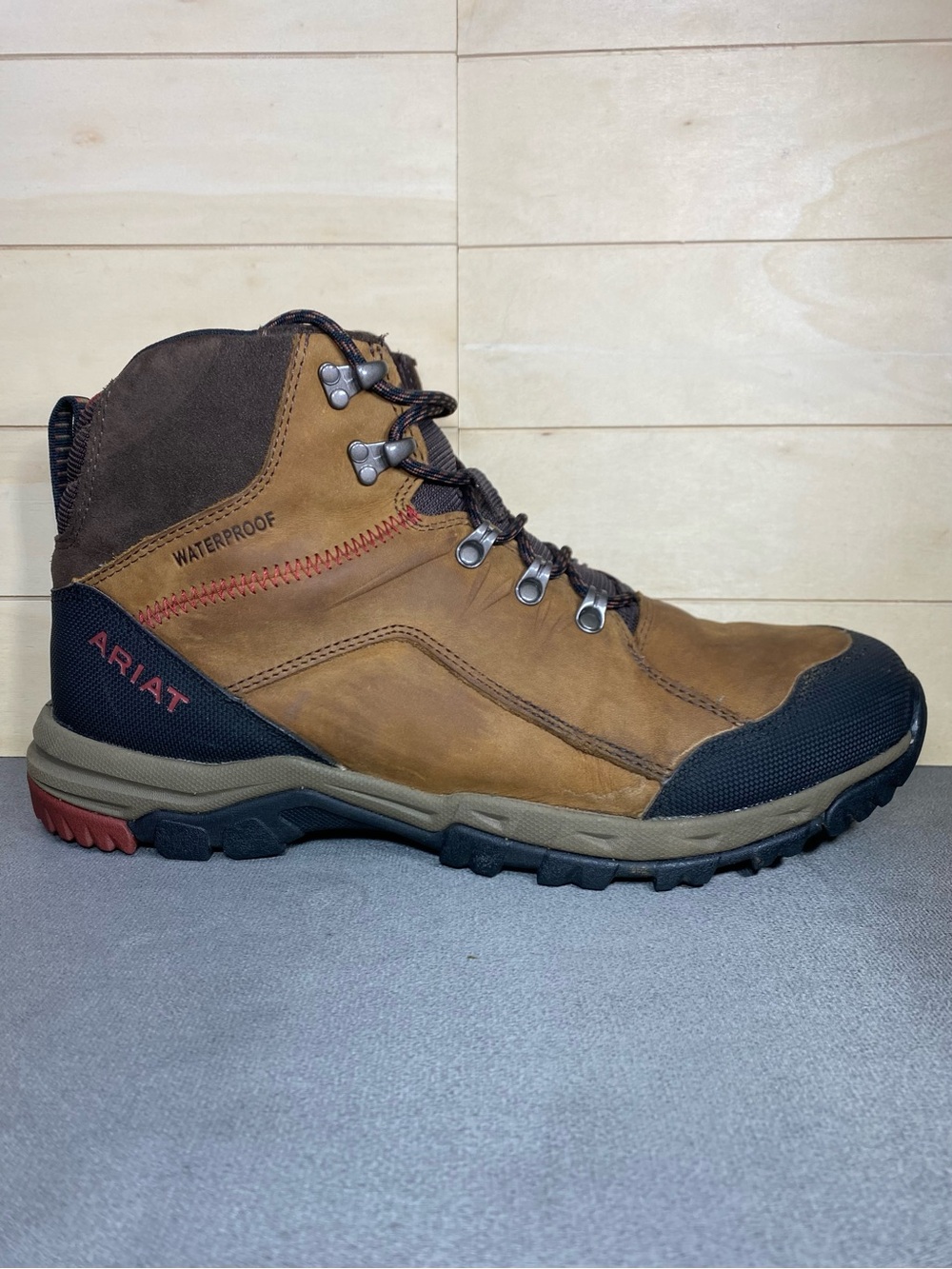 Ariat Skyline Waterproof Hiking Boots Men's Size 12 D Shoes Brown Leather Black